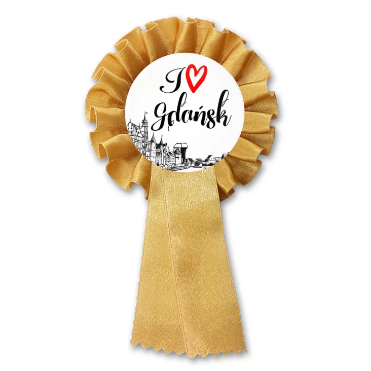 przypinka kotylion I love Gdańsk