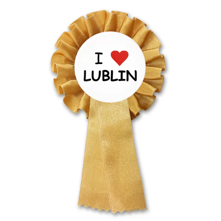 przypinka kotylion I love Lublin