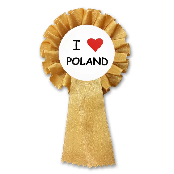 przypinka kotylion I love Poland
