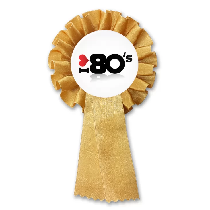 przypinka kotylion I love 80`s