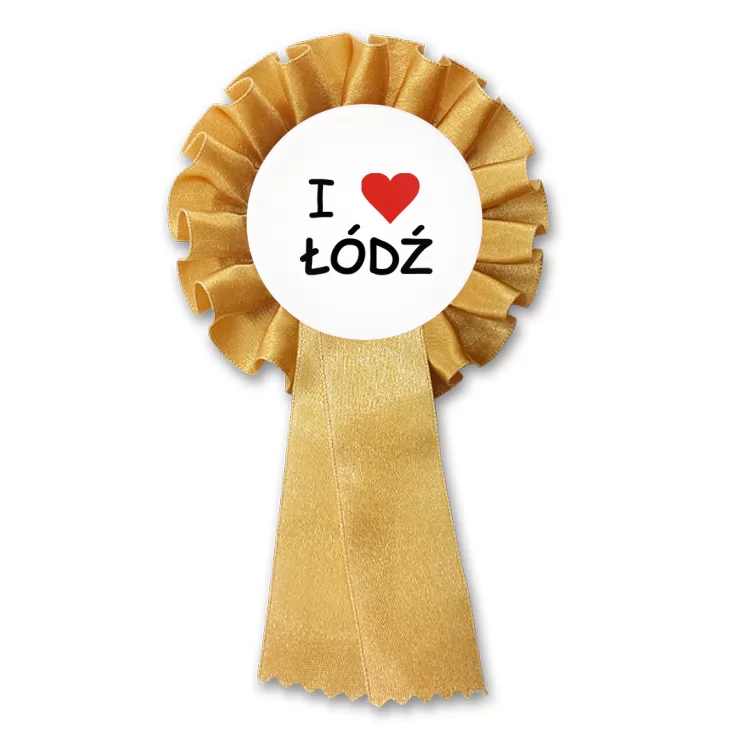 przypinka kotylion I love Łódź