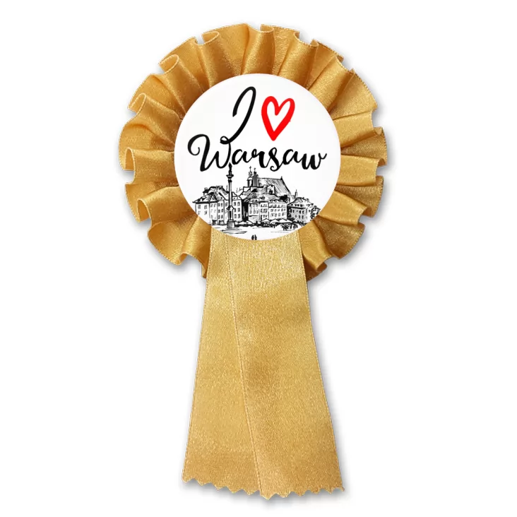 przypinka kotylion I love Warsaw