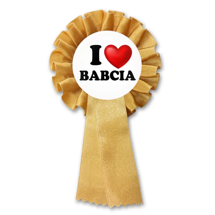 przypinka kotylion I love babcia