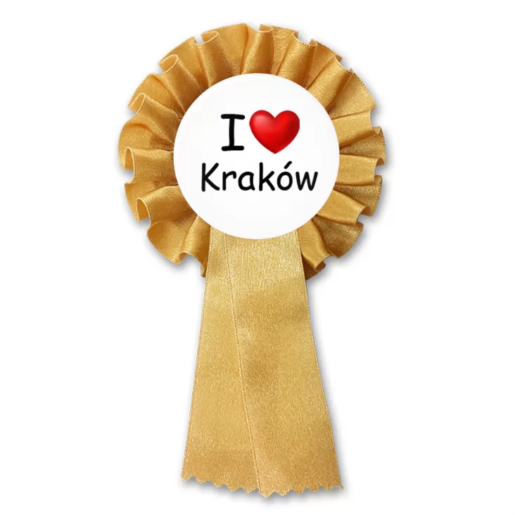 przypinka kotylion I love Kraków