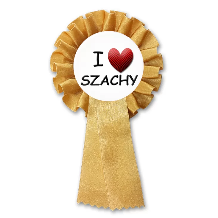 przypinka kotylion I love szachy