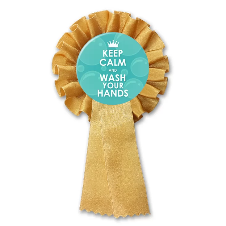 przypinka kotylion Keep calm and wash your hands