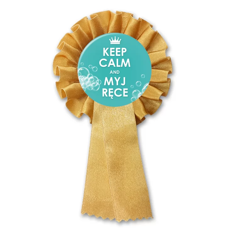 przypinka kotylion Keep calm and myj ręce