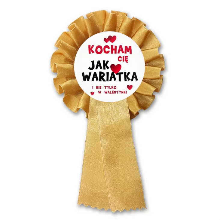 przypinka kotylion Kocham Cię Jak wariatka
