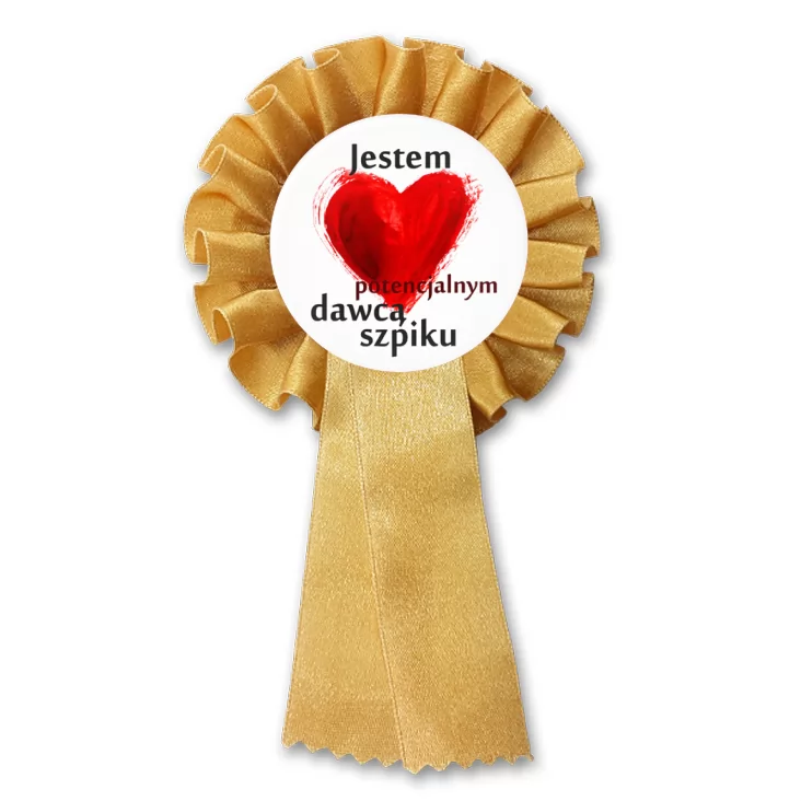 przypinka kotylion Jestem dawcą szpiku