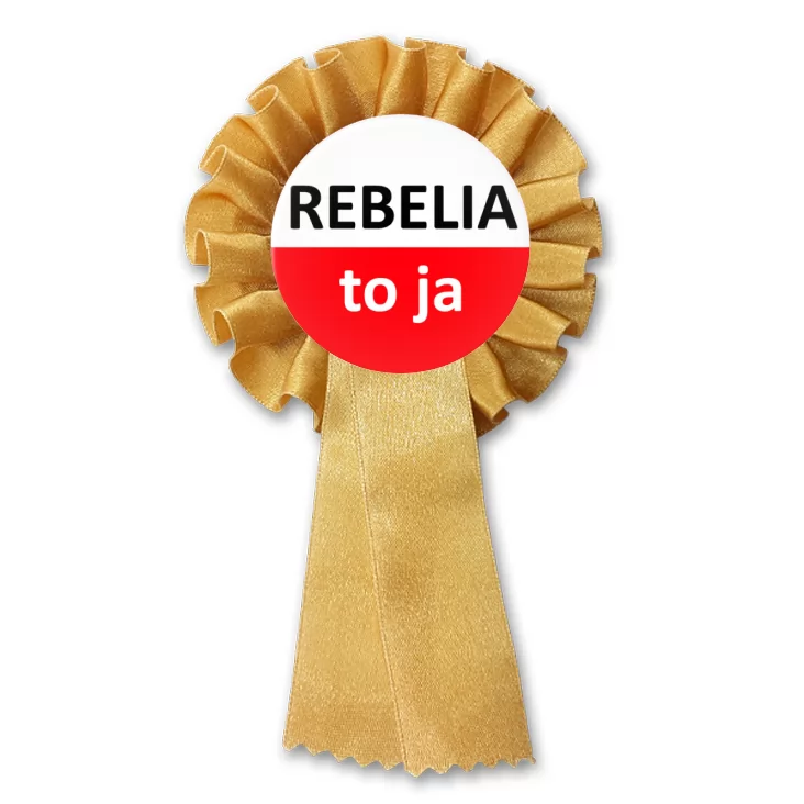 przypinka kotylion Rebelia to ja