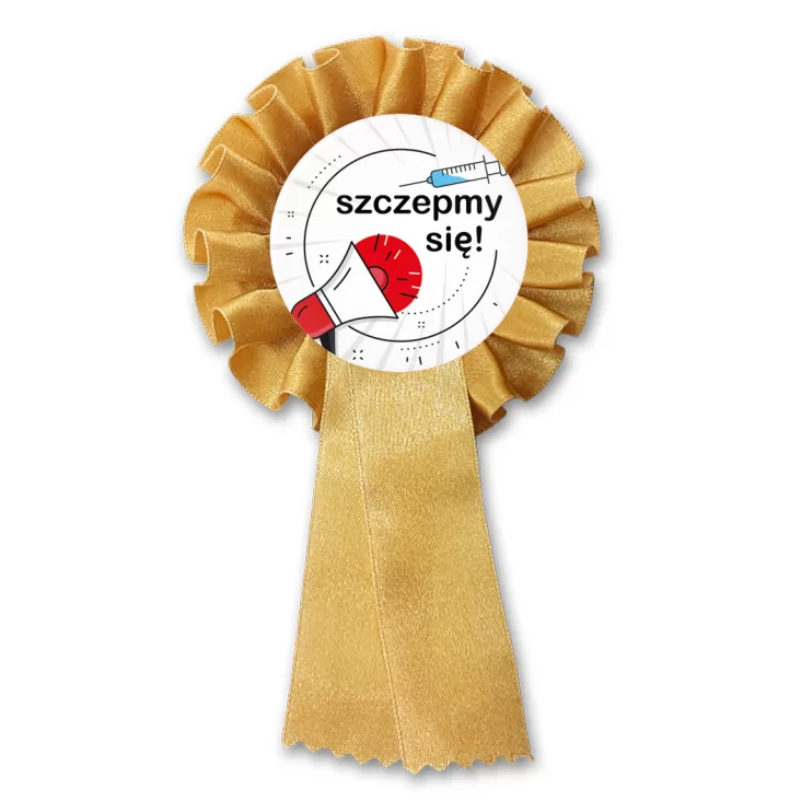 przypinka kotylion Zaszczepmy się
