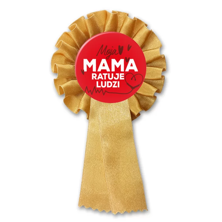 przypinka kotylion Moja mama ratuje ludzi