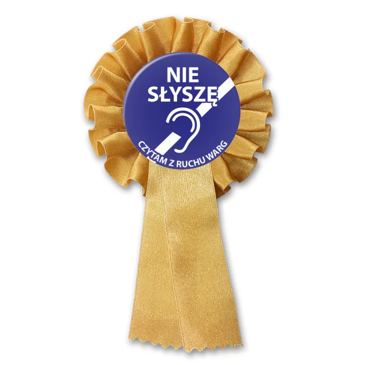 przypinka kotylion Nie słyszę
