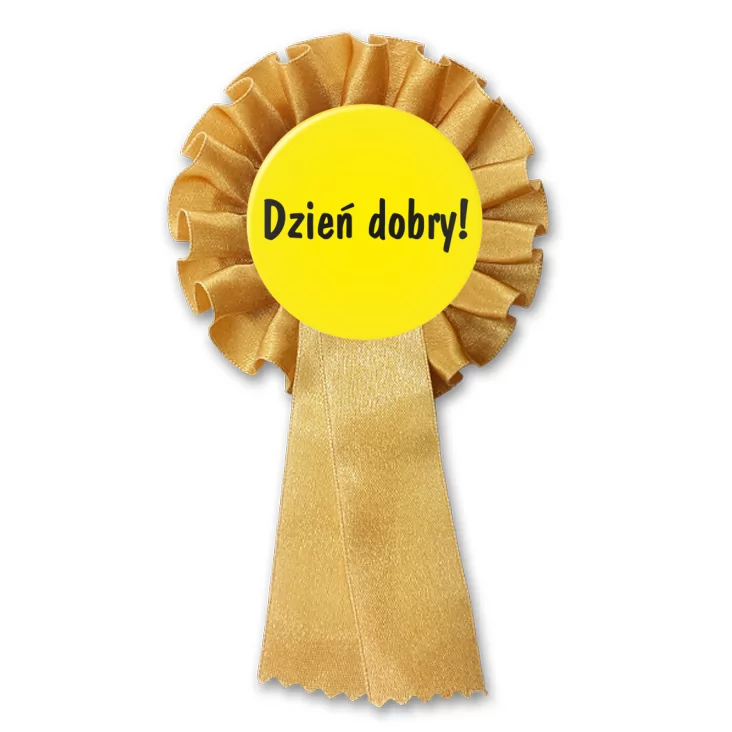 przypinka kotylion Dzień dobry