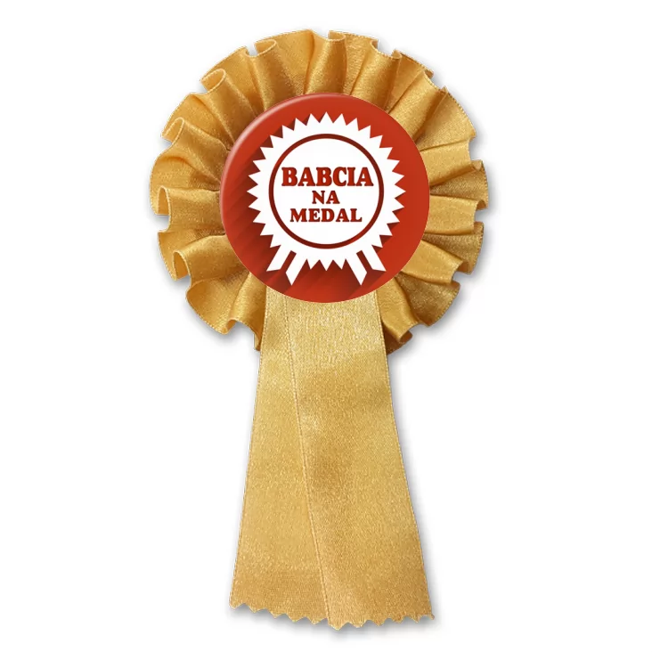 przypinka kotylion Babcia na medal