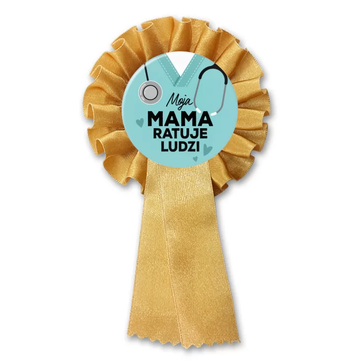 przypinka kotylion Moja mama ratuje ludzi