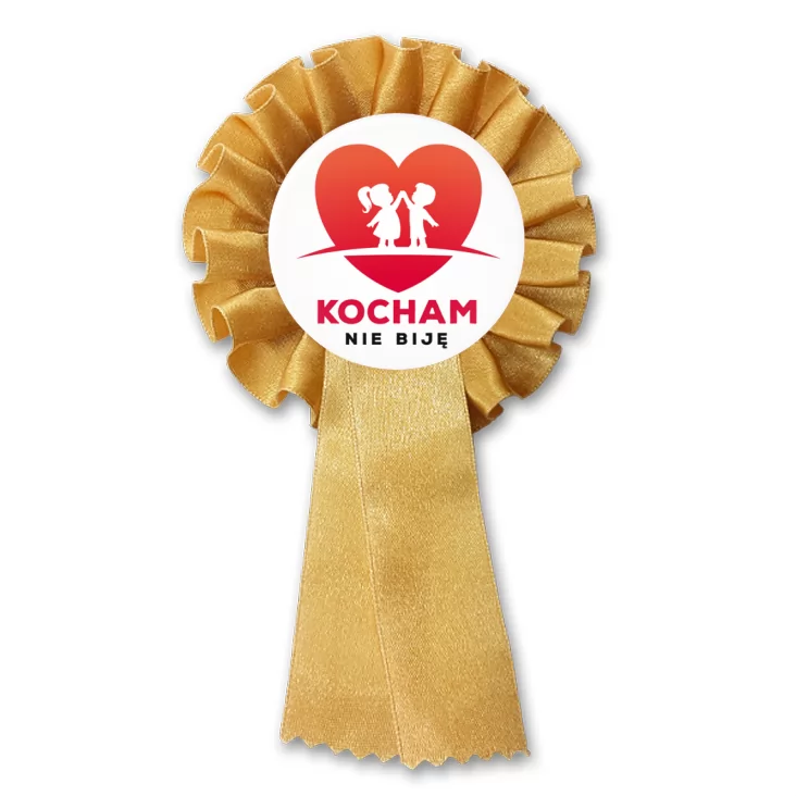 przypinka kotylion Kocham nie biję