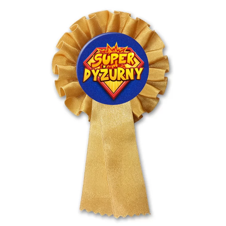 przypinka kotylion Super dyżurny napis