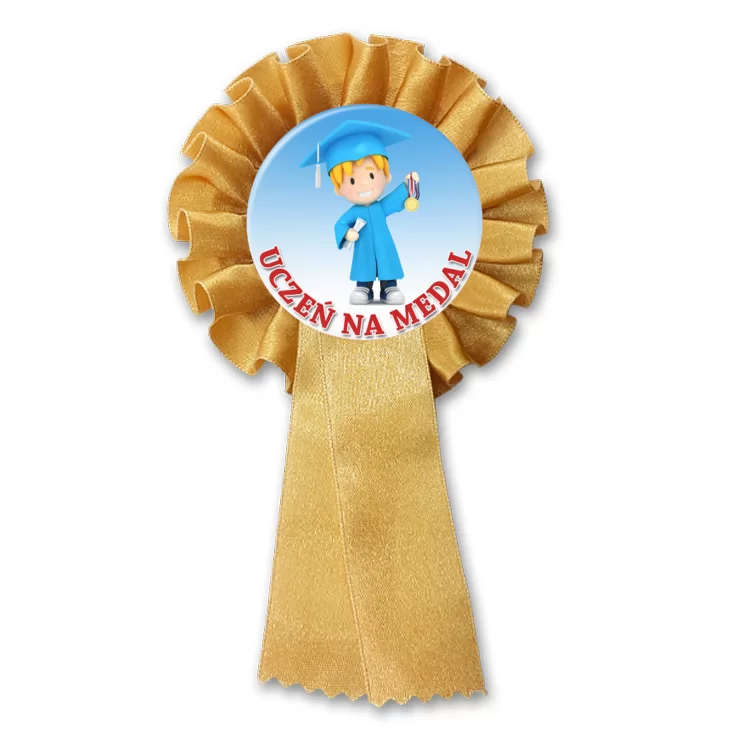 przypinka kotylion Uczeń na medal