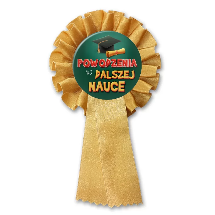 przypinka kotylion Powodzenia w dalszej nauce