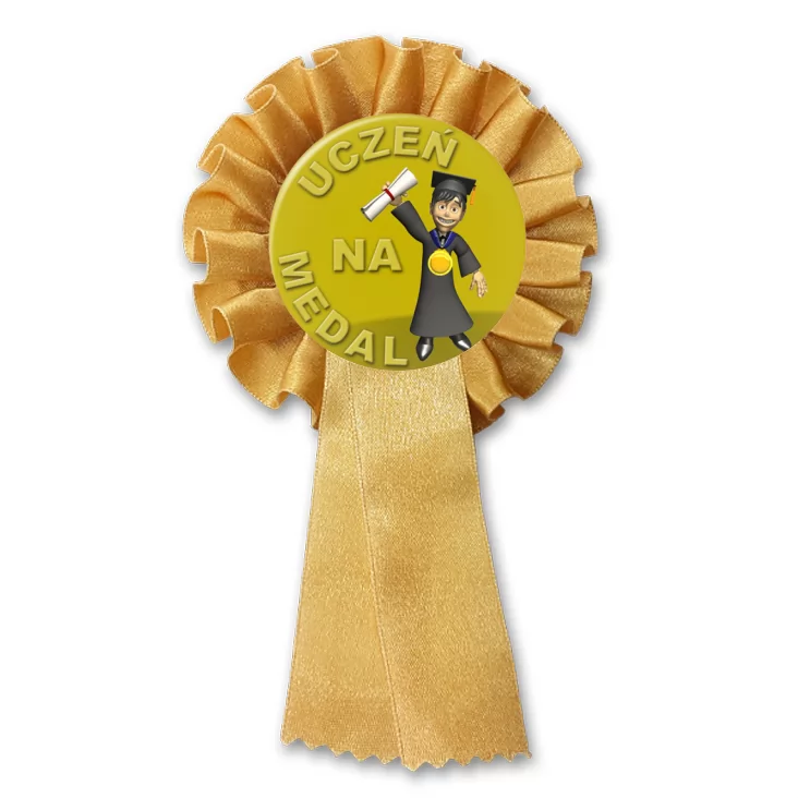przypinka kotylion Uczeń na medal z dyplomem