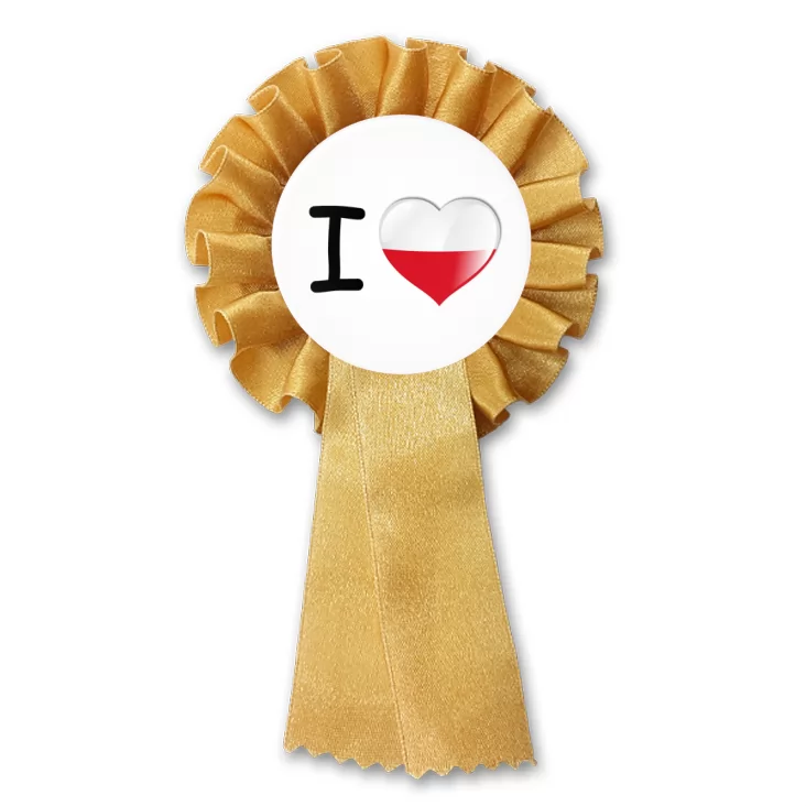 przypinka kotylion I love Poland
