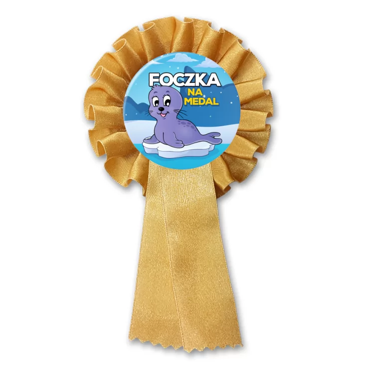 przypinka kotylion Foczka na medal