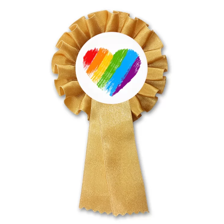 przypinka kotylion LGBT serce