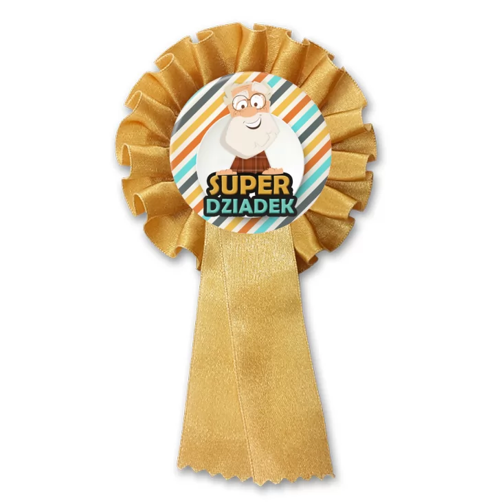 przypinka kotylion Dzień Dziadka - Super Dziadek