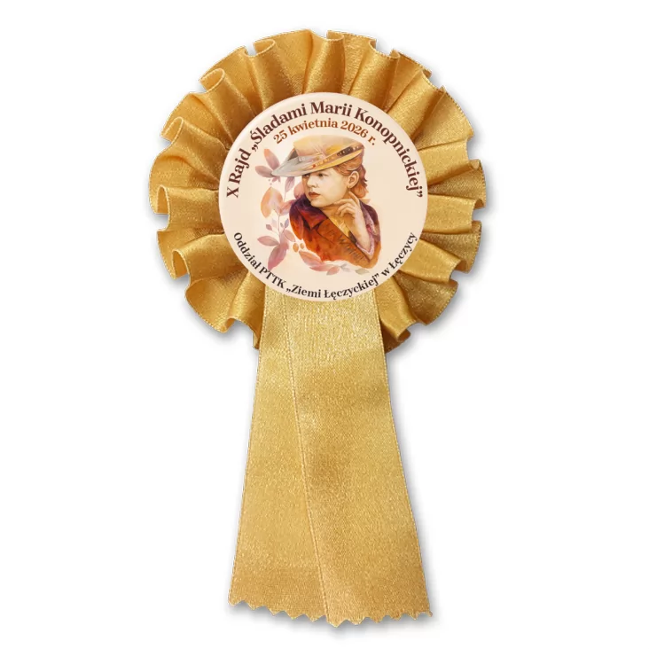 przypinka kotylion X Rajd Śladami Marii Konopnickiej