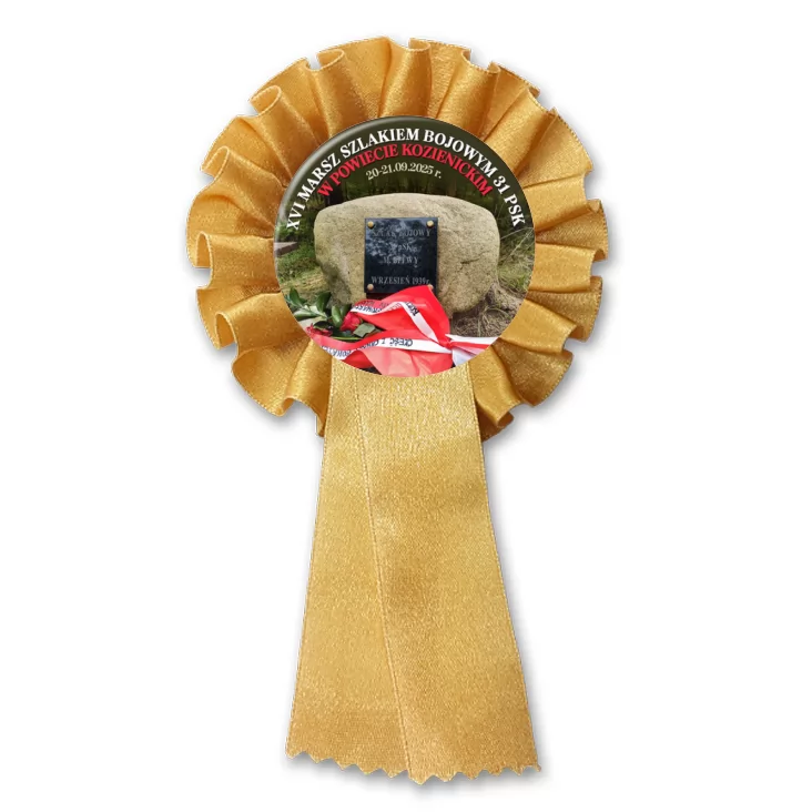 przypinka kotylion XVI Marsz Szlakiem Bojowym 31 pSK w Powiecie Kozienickim