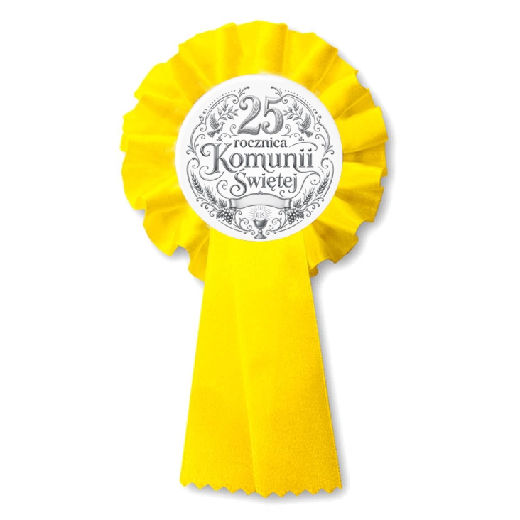 przypinka kotylion 25 rocznica Pierwszej Komunii Świętej