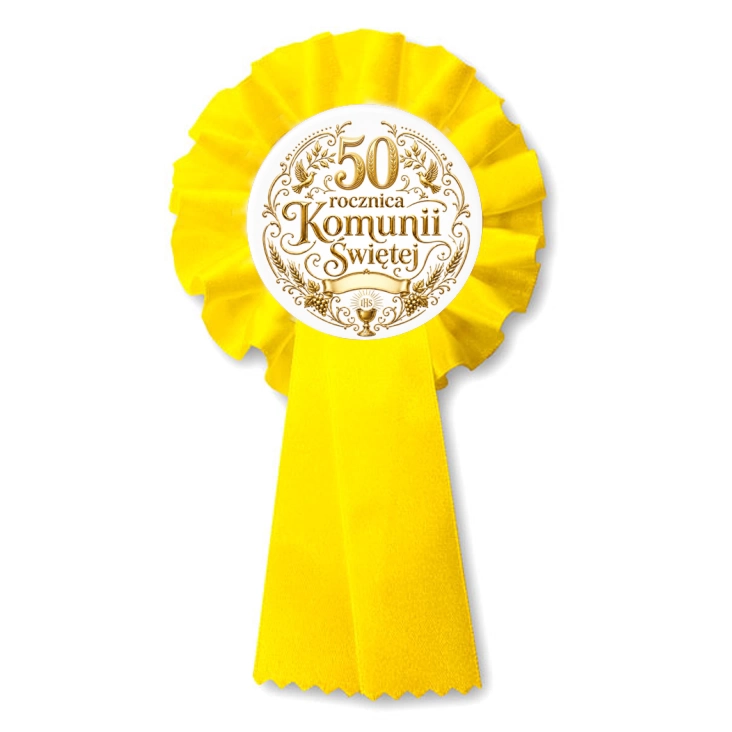 przypinka kotylion 50 rocznica Pierwszej Komunii Świętej