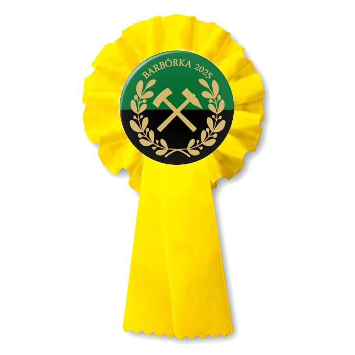 przypinka kotylion Barbórka zielono-czarna