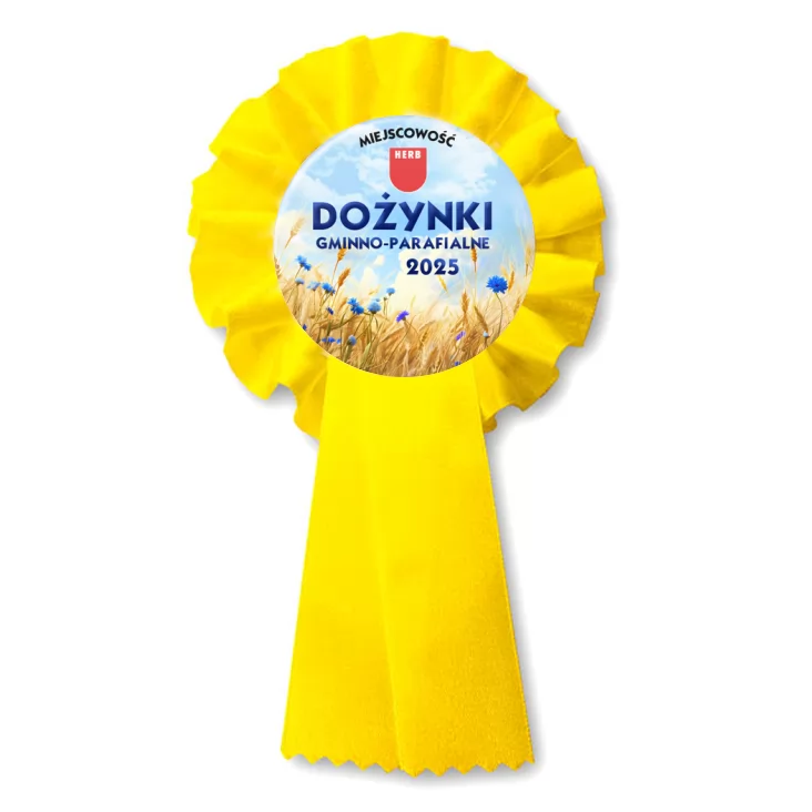 przypinka kotylion Dożynki zboże i chabry