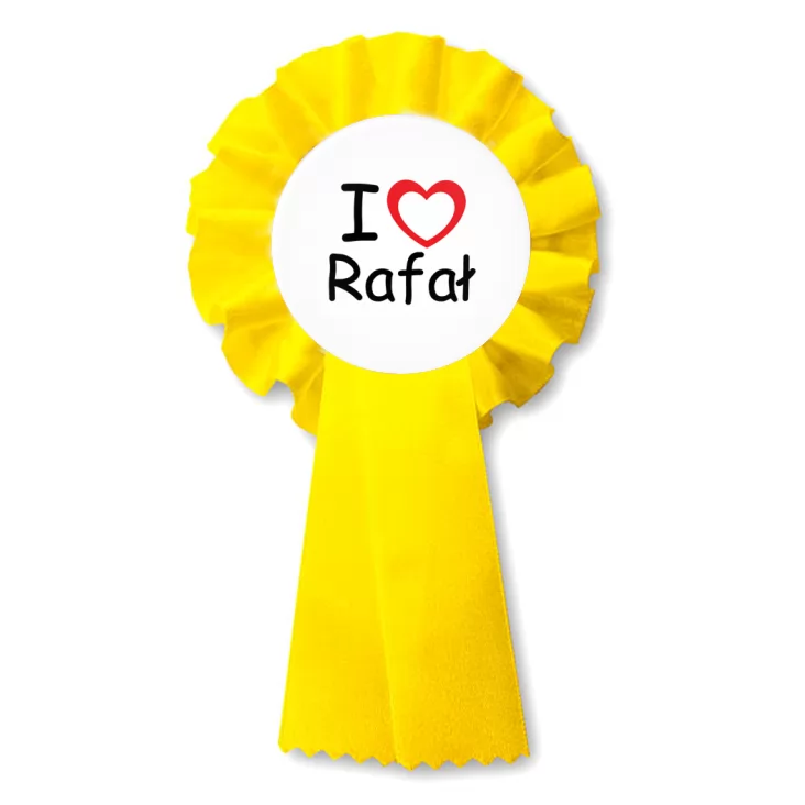 przypinka kotylion I love Rafał
