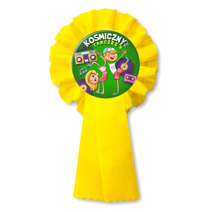 przypinka kotylion Kosmiczny tancerz na zielonym tle