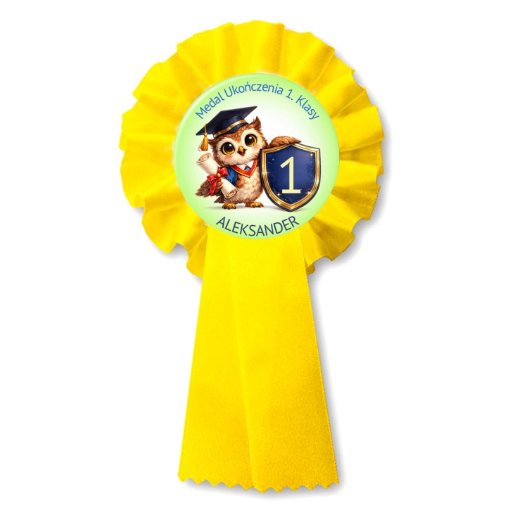 przypinka kotylion Medal ukończenia 1. klasy