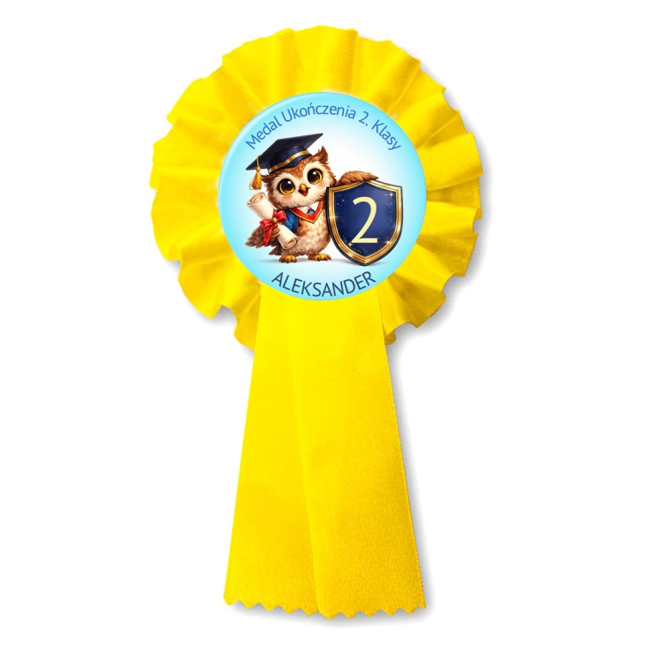 przypinka kotylion Medal ukończenia 2. klasy