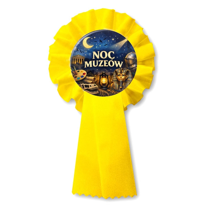 przypinka kotylion Noc Muzeów - Kleopatra i zbroja
