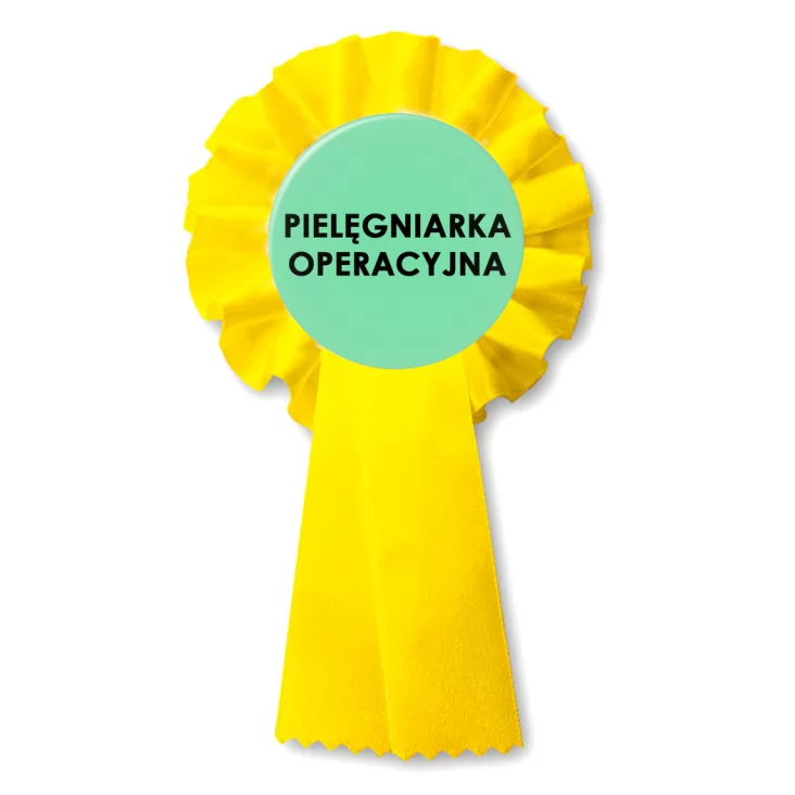 przypinka kotylion Pielęgniarka operacyjna czarne litery