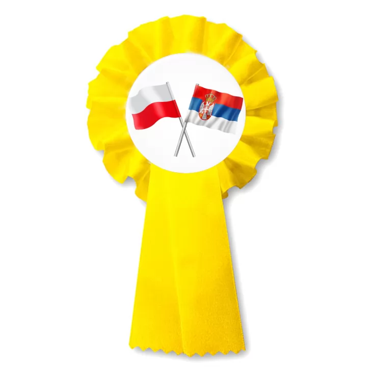 przypinka kotylion Przyjaźń polsko-serbska