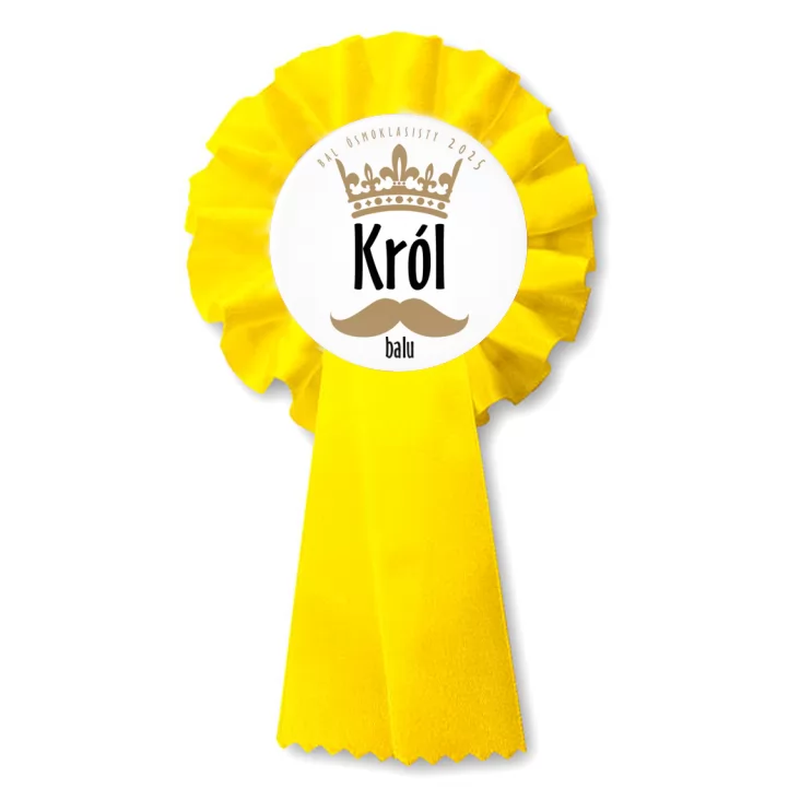 przypinka kotylion Bal ósmoklasisty Król balu z koroną