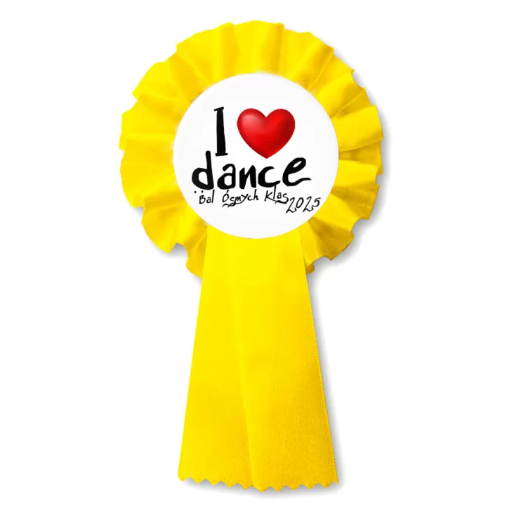 przypinka kotylion Bal Ósmych Klas I love dance