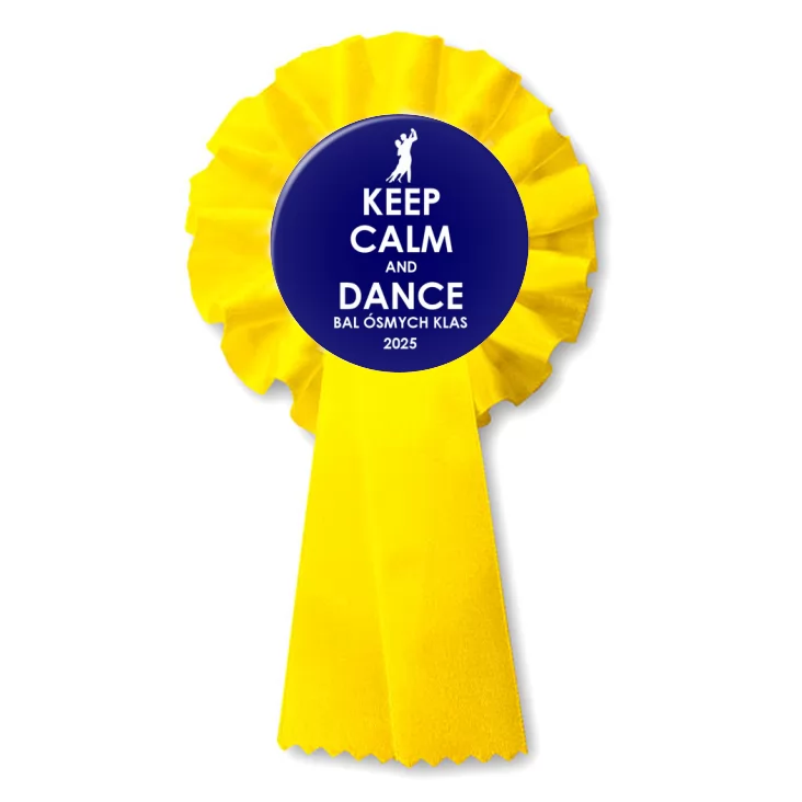 przypinka kotylion Bal Ósmych Klas keep calm and dance
