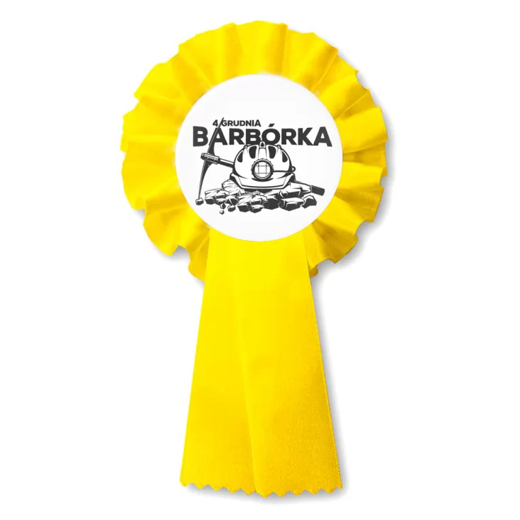 przypinka kotylion Barbórka monochromatyczny wzór