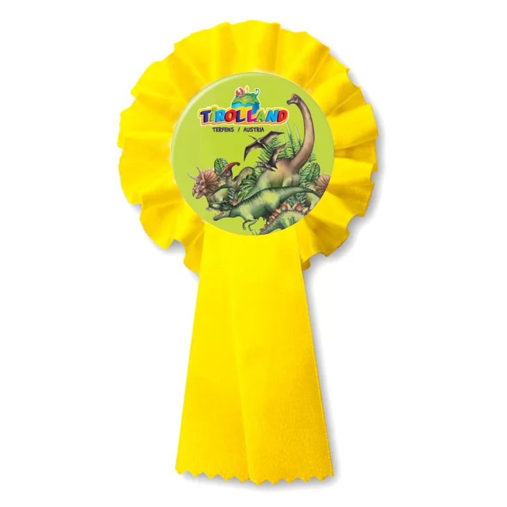 przypinka kotylion Dinozaury na seledynowym tle Tirolland