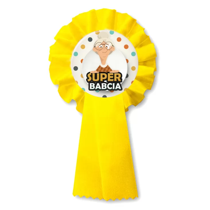 przypinka kotylion Dzień Babci - Super Babcia w okularach