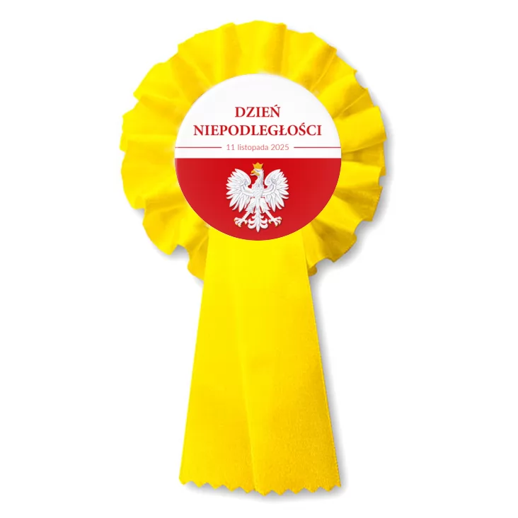 przypinka kotylion Dzień Niepodległości Biało-Czerwony z orłem