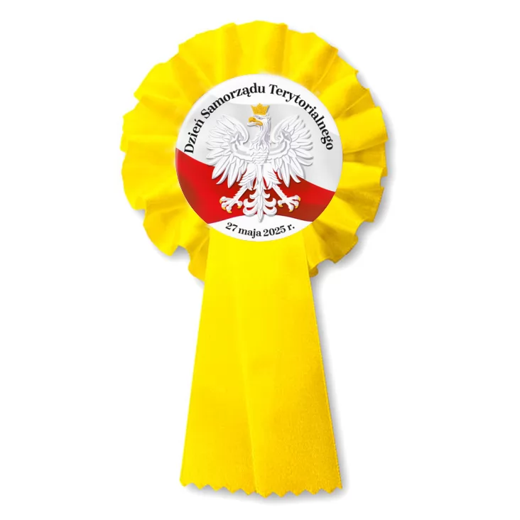 przypinka kotylion Dzień Samorządu Terytorialnego z flagą